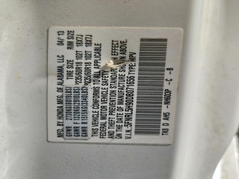 Продаж на аукціоні авто 2013 Honda Odyssey, vin: 5FNRL5H90DB071656, номер лоту: 68421536