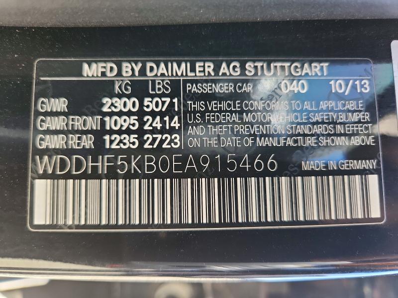 Aukcja sprzedaży 2014 Mercedes-benz E, vin: WDDHF5KB0EA915466, numer aukcji: 71461306