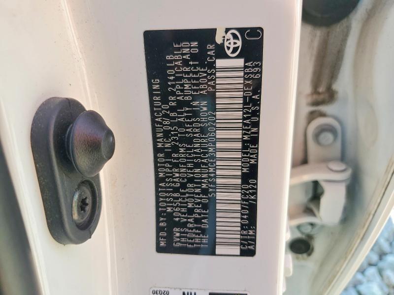 Продаж на аукціоні авто 2021 Toyota Corolla, vin: 5YFS4MCE3MP060202, номер лоту: 69068876