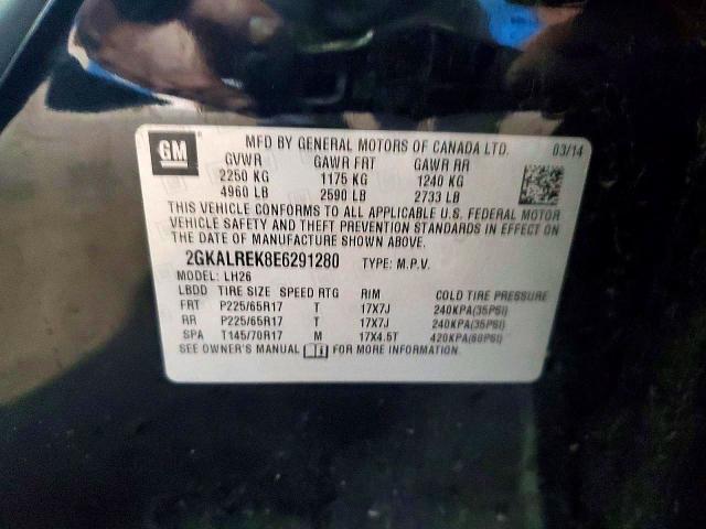 70629456 :رقم المزاد ، 2GKALREK8E6291280 vin ، 2014 Gmc Terrain مزاد بيع