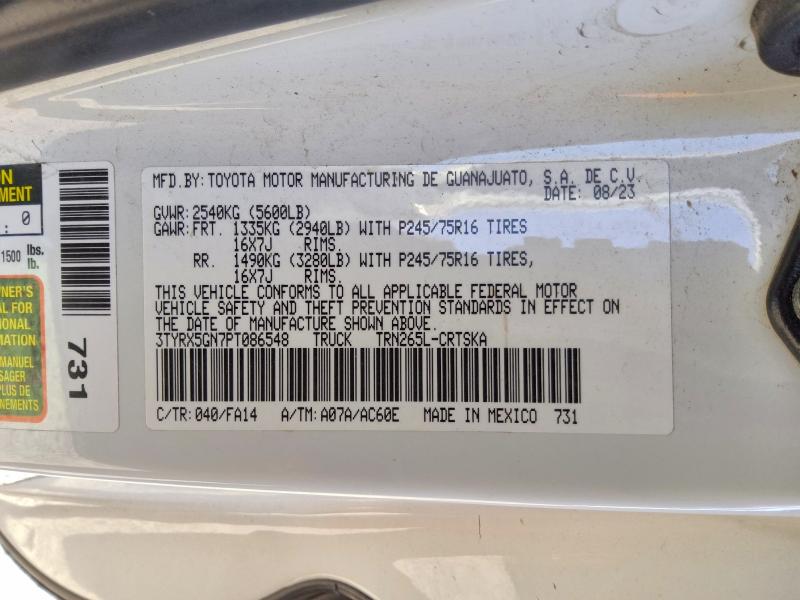 2023 Toyota Tacoma მანქანა იყიდება აუქციონზე, vin: 3TYRX5GN7PT086548, აუქციონის ნომერი: 70648376