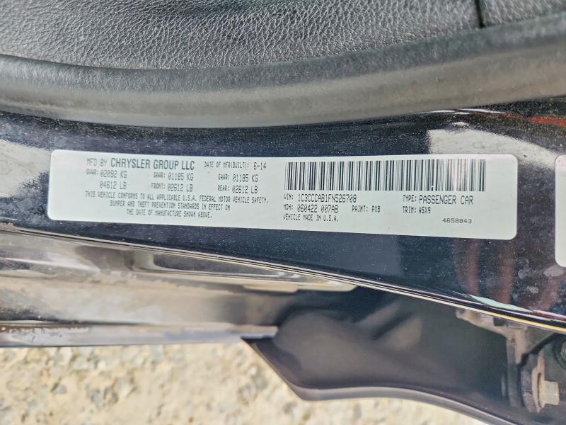 2015 Chrysler 200 მანქანა იყიდება აუქციონზე, vin: 1C3CCCAB1FN526708, აუქციონის ნომერი: 69795646