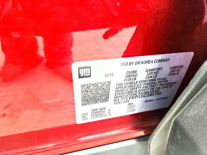 2025 Chevrolet Trax მანქანა იყიდება აუქციონზე, vin: KL77LFEP1SC241756, აუქციონის ნომერი: 68890026