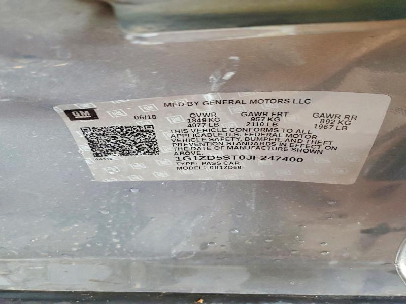 69327846 :رقم المزاد ، 1G1ZD5ST0JF247400 vin ، 2018 Chevrolet Malibu مزاد بيع