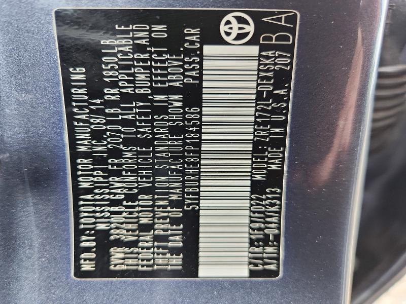 70875496 :رقم المزاد ، 5YFBURHE8FP184586 vin ، 2015 Toyota Corolla مزاد بيع