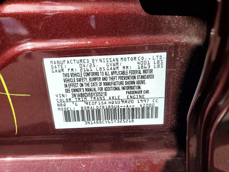 2025 Nissan Sentra მანქანა იყიდება აუქციონზე, vin: 3N1AB8CV6SY325218, აუქციონის ნომერი: 69686226