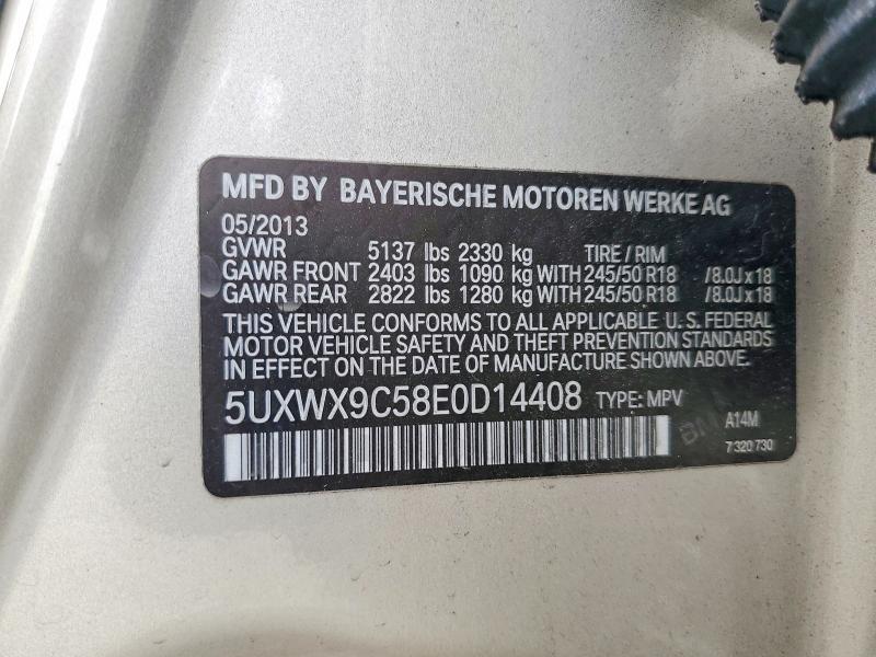 67534856 :رقم المزاد ، 5UXWX9C58E0D14408 vin ، 2014 Bmw X3 مزاد بيع