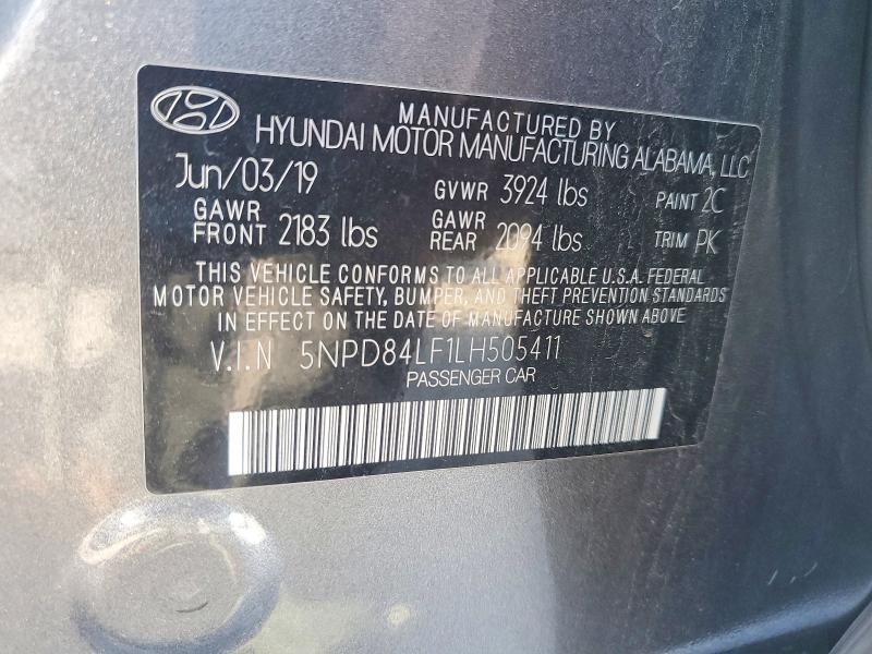 70672096 :رقم المزاد ، 5NPD84LF1LH505411 vin ، 2020 Hyundai Elantra مزاد بيع