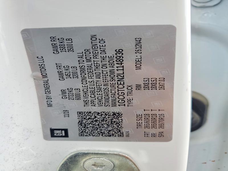 69356606 :رقم المزاد ، 1GCGTCEN2L1148936 vin ، 2020 Chevrolet Colorado مزاد بيع