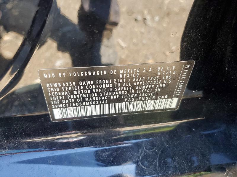 67484966 :رقم المزاد ، 3VWC17AU5HM503744 vin ، 2017 Volkswagen Golf Sportwagen مزاد بيع