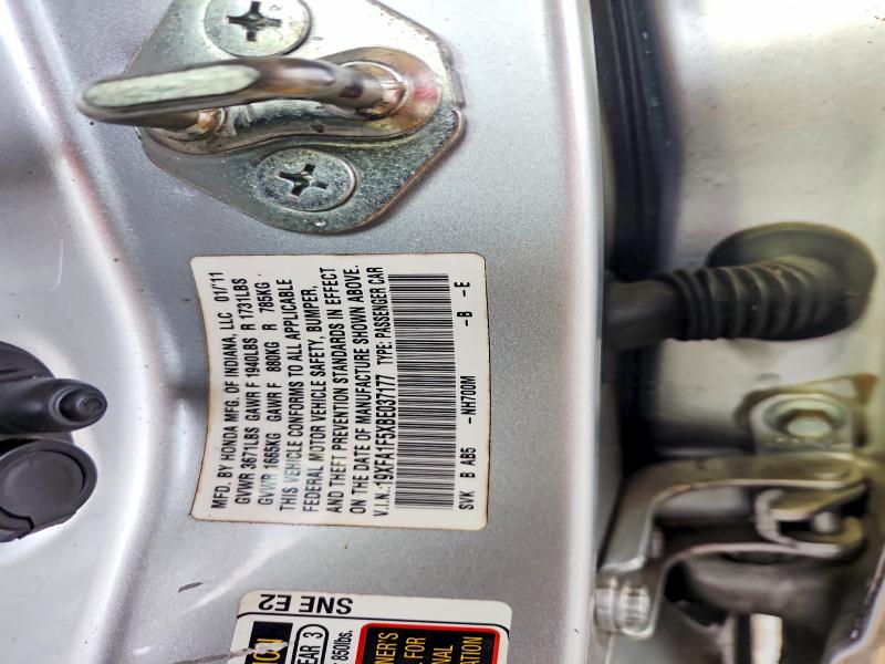 Продажа на аукционе авто 2011 Honda Civic, vin: 19XFA1F5XBE037177, номер лота: 69900916