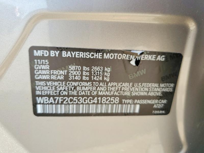 Продажа на аукционе авто 2016 Bmw 750, vin: WBA7F2C53GG418258, номер лота: 68136186