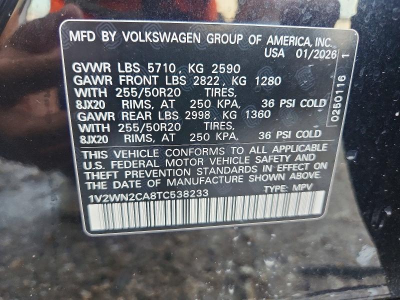 Продаж на аукціоні авто 2026 Volkswagen Atlas, vin: 1V2WN2CA8TC538233, номер лоту: 69948266