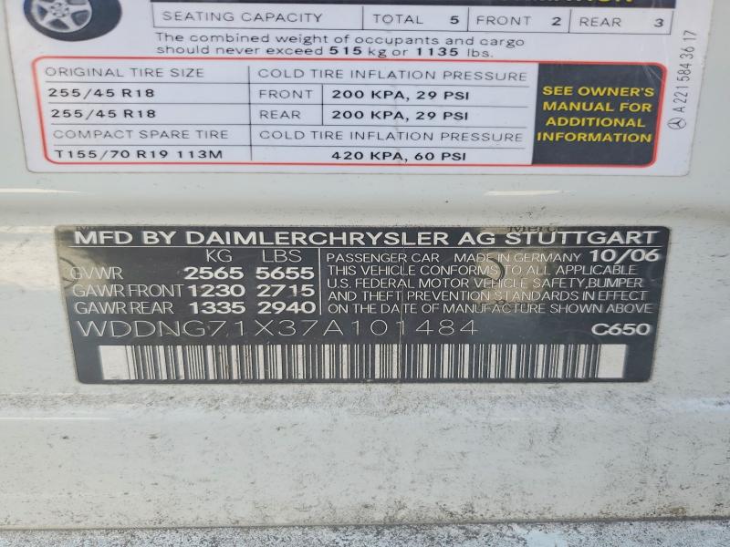 Aukcja sprzedaży 2007 Mercedes-benz S, vin: WDDNG71X37A101484, numer aukcji: 67654406
