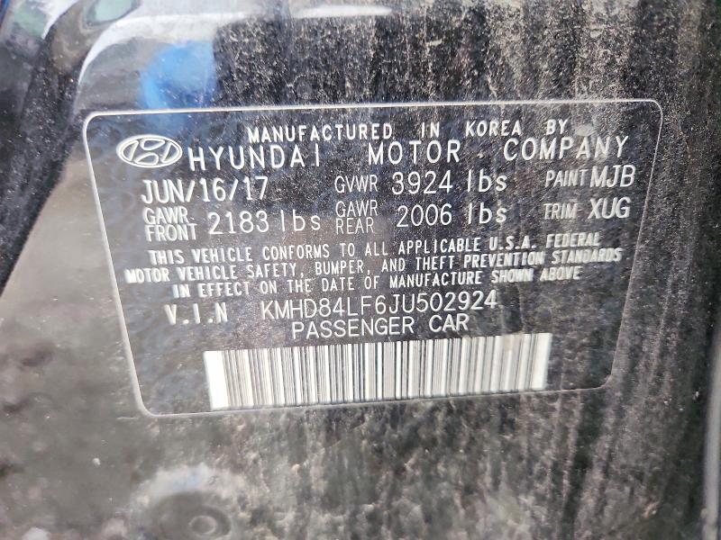 68805116 :رقم المزاد ، KMHD84LF6JU502924 vin ، 2018 Hyundai Elantra مزاد بيع