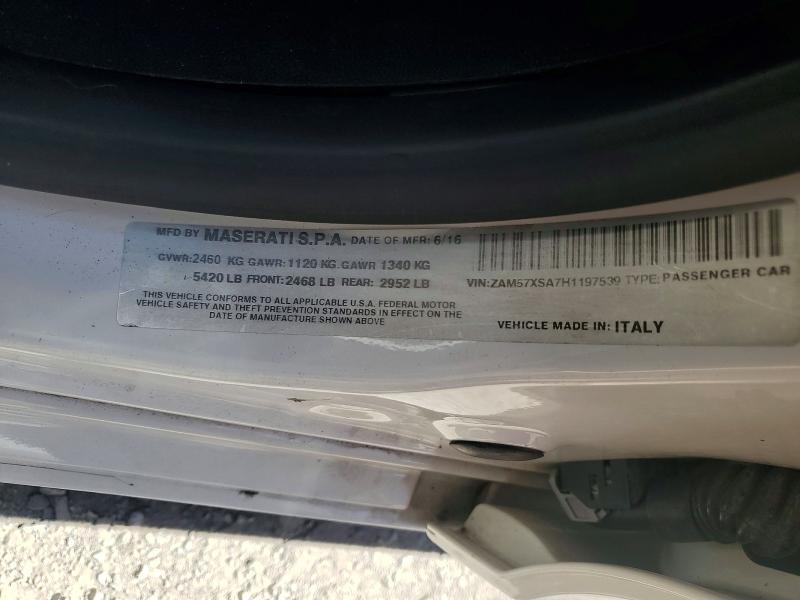 Продаж на аукціоні авто 2017 Maserati Ghibli, vin: ZAM57XSA7H1197539, номер лоту: 68066146
