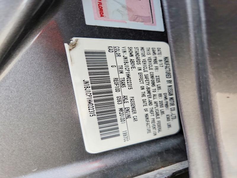 2017 Nissan Rogue Sport მანქანა იყიდება აუქციონზე, vin: JN1BJ1CP1HW022315, აუქციონის ნომერი: 70883266