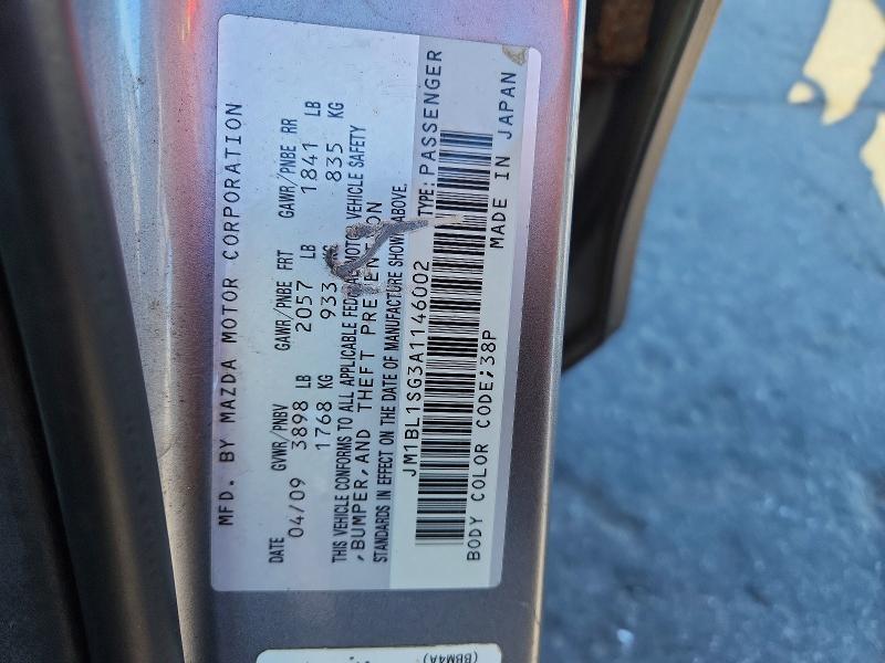70107036 :رقم المزاد ، JM1BL1SG3A1146002 vin ، 2010 Mazda 3 مزاد بيع