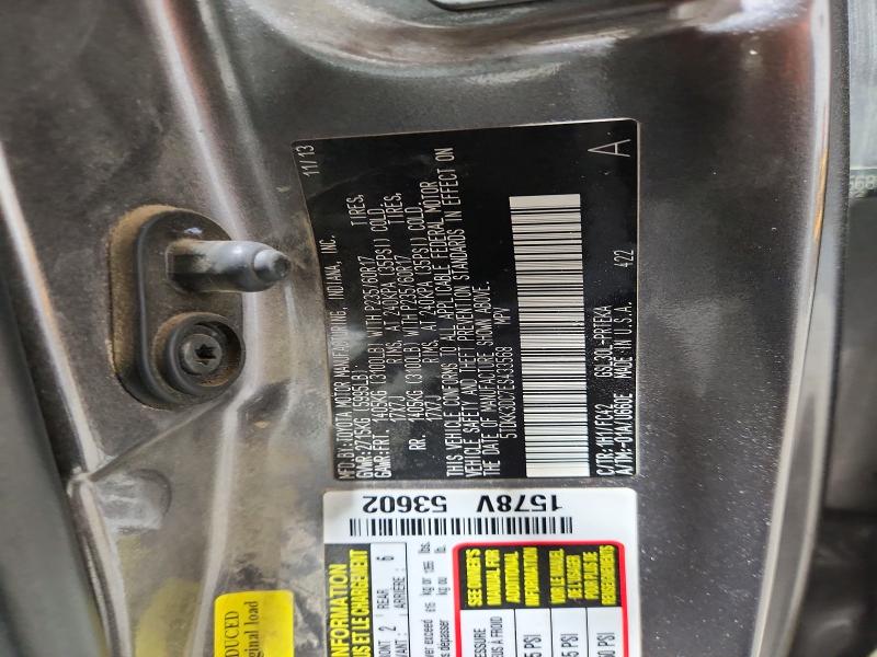70968976 :رقم المزاد ، 5TDKK3DC7ES433568 vin ، 2014 Toyota Sienna مزاد بيع