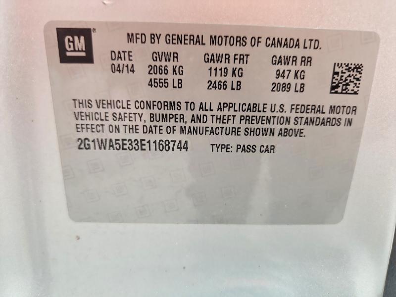 67839196 :رقم المزاد ، 2G1WA5E33E1168744 vin ، 2014 Chevrolet Impala Limited مزاد بيع