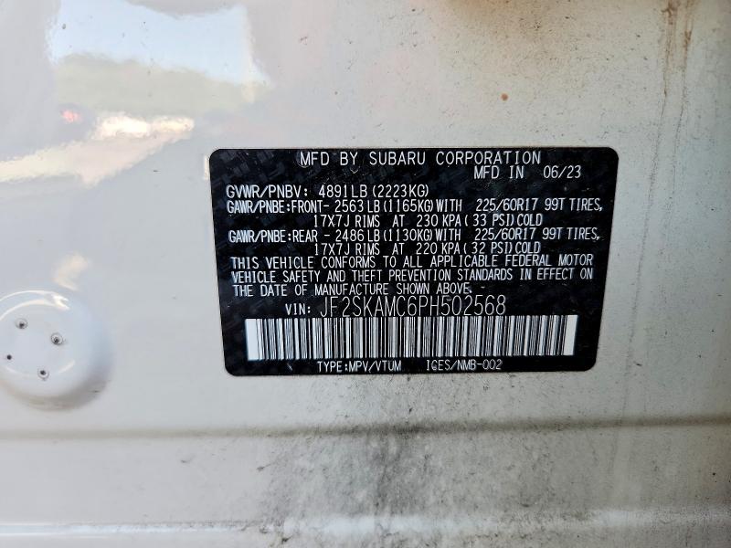 67756656 :رقم المزاد ، JF2SKAMC6PH502568 vin ، 2023 Subaru Forester مزاد بيع