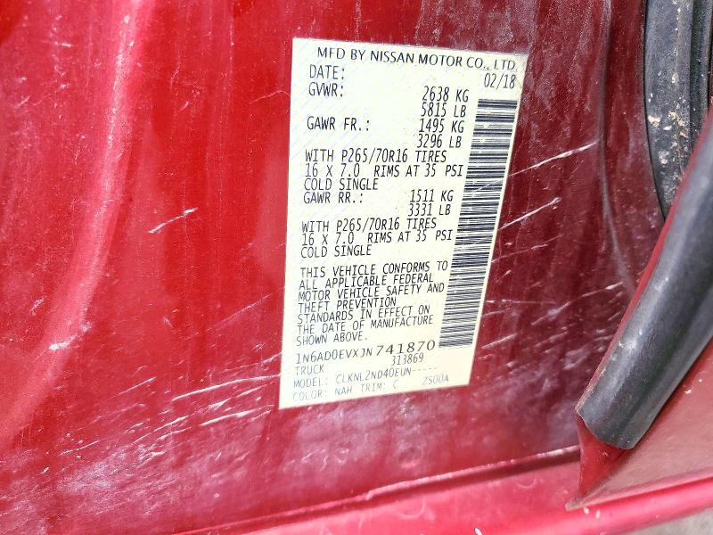 Продаж на аукціоні авто 2018 Nissan Frontier, vin: 1N6AD0EVXJN741870, номер лоту: 67215086