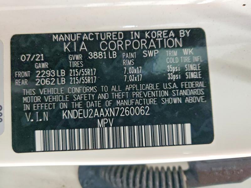 Aukcja sprzedaży 2022 Kia Seltos, vin: KNDEU2AAXN7260062, numer aukcji: 70106466