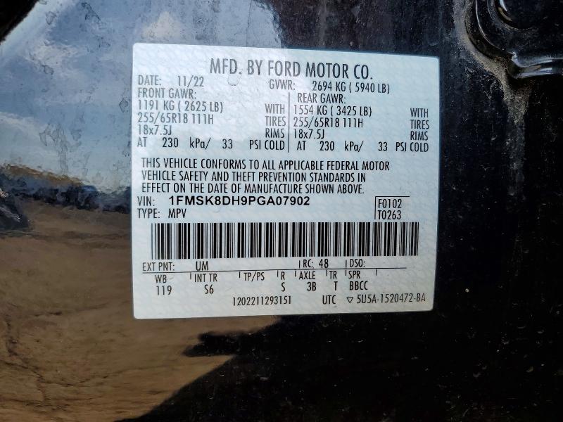Продаж на аукціоні авто 2023 Ford Explorer, vin: 1FMSK8DH9PGA07902, номер лоту: 66779536