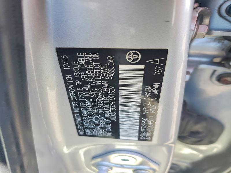 2017 Toyota Prius C მანქანა იყიდება აუქციონზე, vin: JTDKDTB37H1591309, აუქციონის ნომერი: 70504366