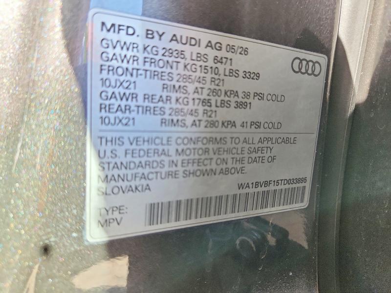 Aukcja sprzedaży 2026 Audi Q8, vin: WA1BVBF15TD033895, numer aukcji: 68494906