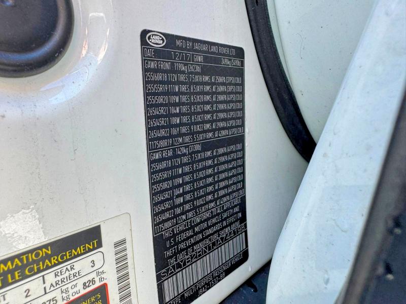 Продажа на аукционе авто 2018 Land Rover Range Rover Velar, vin: SALYB2RN1JA744198        , номер лота: 69296386