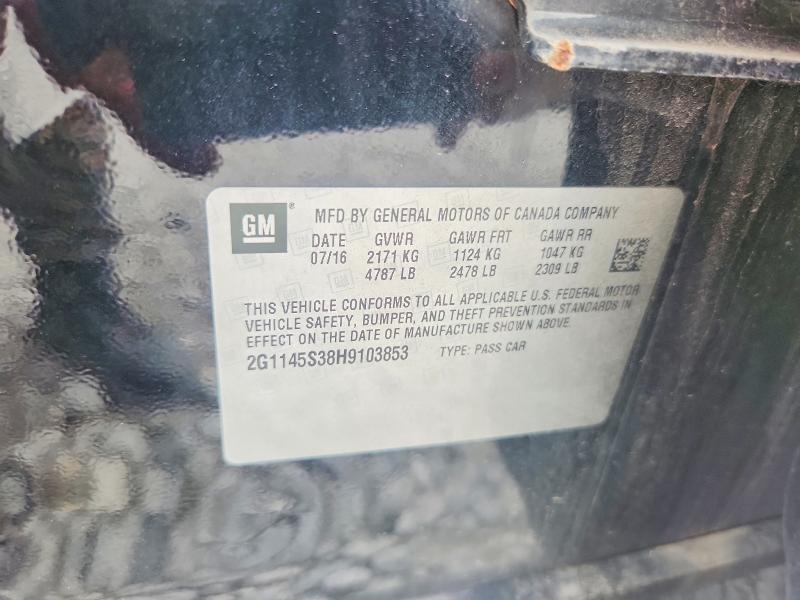 69392686 :رقم المزاد ، 2G1145S38H9103853 vin ، 2017 Chevrolet Impala مزاد بيع
