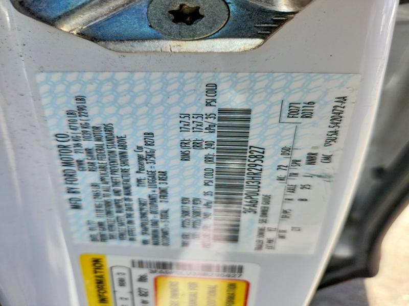67154416 :رقم المزاد ، 3FA6P0LU3HR295827 vin ، 2017 Ford Fusion مزاد بيع
