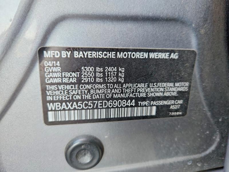 Aukcja sprzedaży 2014 Bmw 535, vin: WBAXA5C57ED690844, numer aukcji: 67331926