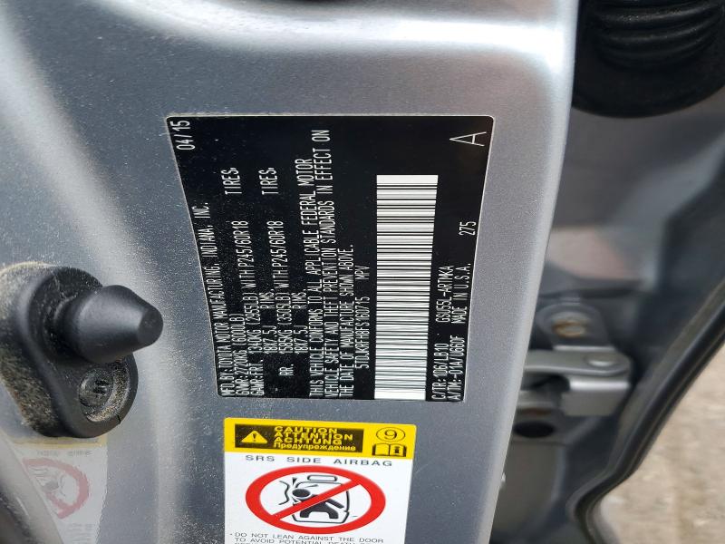 Auction sale of the 2015 Toyota Highlander, vin: 5TDJKRFH8FS160715, lot number: 69424916