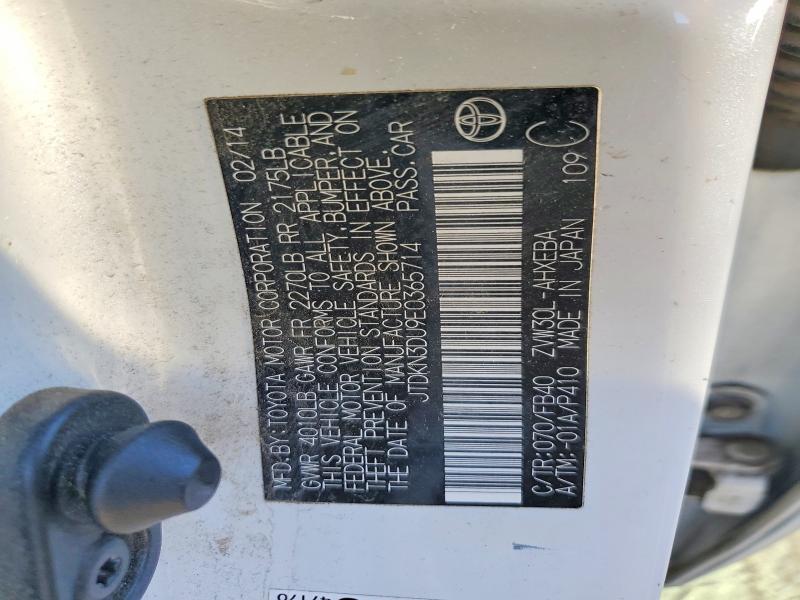 70281356 :رقم المزاد ، JTDKN3DU9E0365714 vin ، 2014 Toyota Prius مزاد بيع