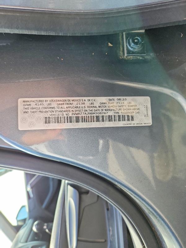 Продажа на аукционе авто 2011 Volkswagen Jetta, vin: 3VWBZ7AJ9BM308747, номер лота: 68617926