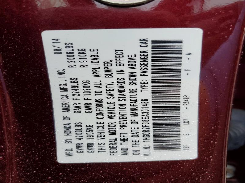 Продаж на аукціоні авто 2014 Honda Accord, vin: 1HGCR2F36EA301486, номер лоту: 69986936