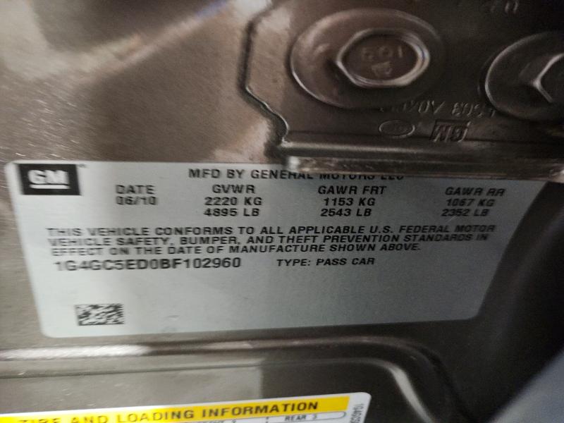 Продаж на аукціоні авто 2011 Buick Lacrosse, vin: 1G4GC5ED0BF102960, номер лоту: 67160916