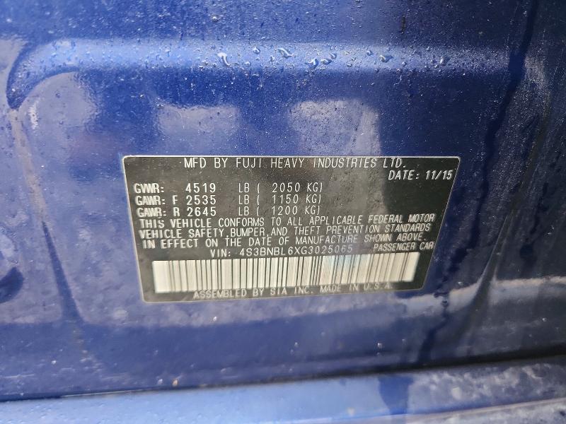 2016 Subaru Legacy მანქანა იყიდება აუქციონზე, vin: 4S3BNBL6XG3025065, აუქციონის ნომერი: 70023246