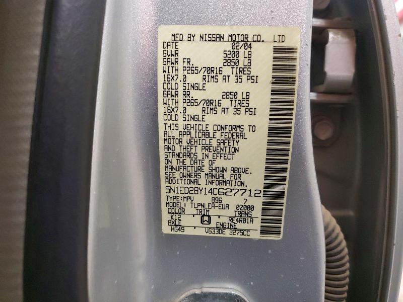 Aukcja sprzedaży 2004 Nissan Xterra, vin: 5N1ED28Y14C627712, numer aukcji: 67208916