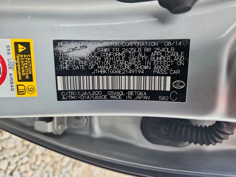 Продаж на аукціоні авто 2014 Lexus Es, vin: JTHBK1GG6E2149194, номер лоту: 68101096