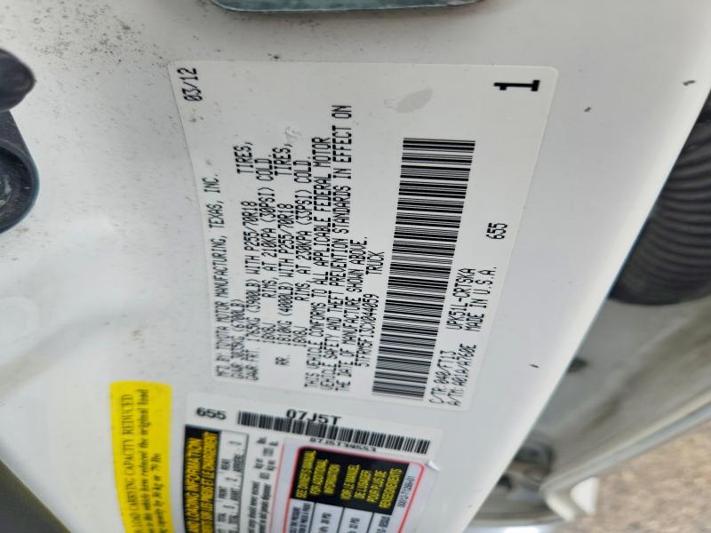 Aukcja sprzedaży 2012 Toyota Tundra, vin: 5TFRM5F13CX044059, numer aukcji: 69496846
