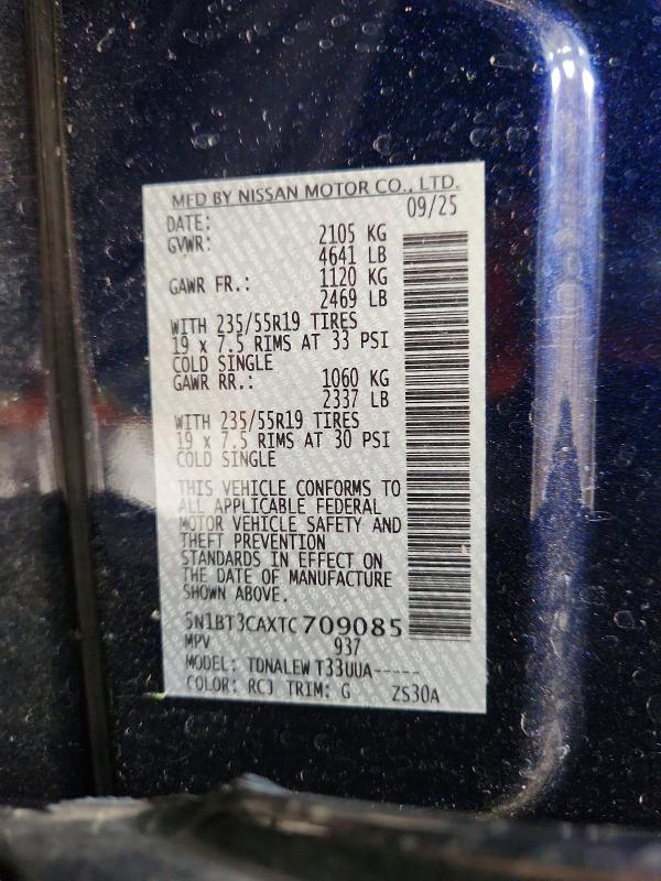 Auction sale of the 2026 Nissan Rogue, vin: 5N1BT3CAXTC709085, lot number: 67750166