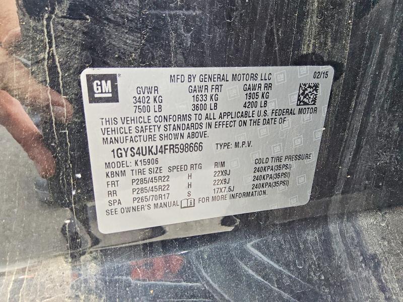 69399416 :رقم المزاد ، 1GYS4UKJ4FR598666 vin ، 2015 Cadillac Escalade مزاد بيع