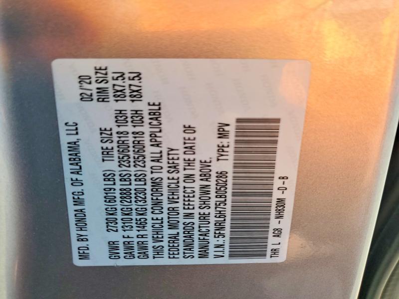 2020 Honda Odyssey მანქანა იყიდება აუქციონზე, vin: 5FNRL6H75LB050286, აუქციონის ნომერი: 69435956