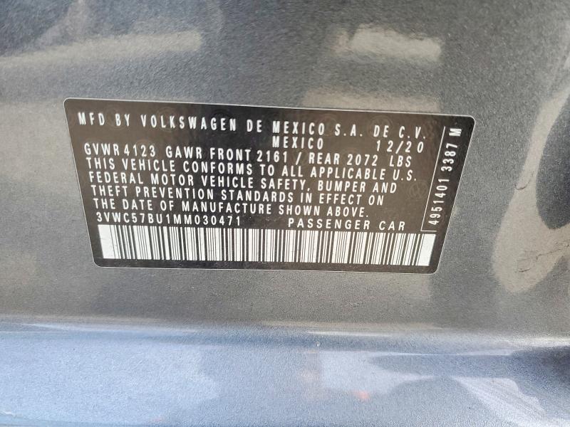 Aukcja sprzedaży 2021 Volkswagen Jetta, vin: 3VWC57BU1MM030471, numer aukcji: 67686166