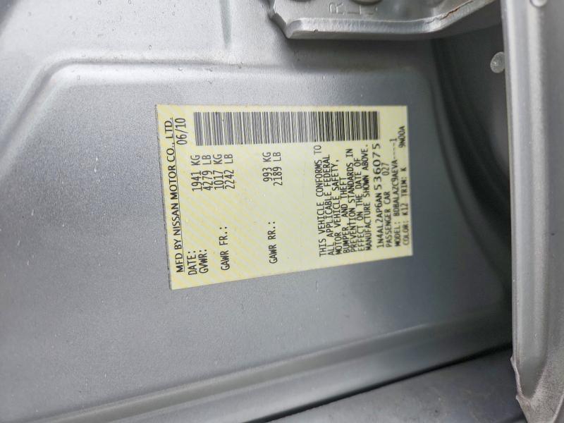 Aukcja sprzedaży 2010 Nissan Altima, vin: 1N4AL2AP6AN536075, numer aukcji: 70331156