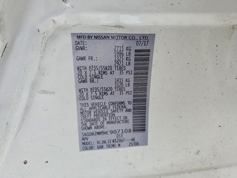 Продаж на аукціоні авто 2017 Nissan Pathfinder, vin: 5N1DR2MM9HC907108, номер лоту: 68554046