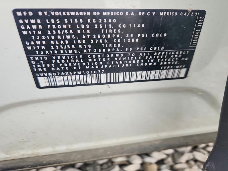 Aukcja sprzedaży 2023 Volkswagen Tiguan, vin: 3VVNB7AX5PM101077, numer aukcji: 69707886